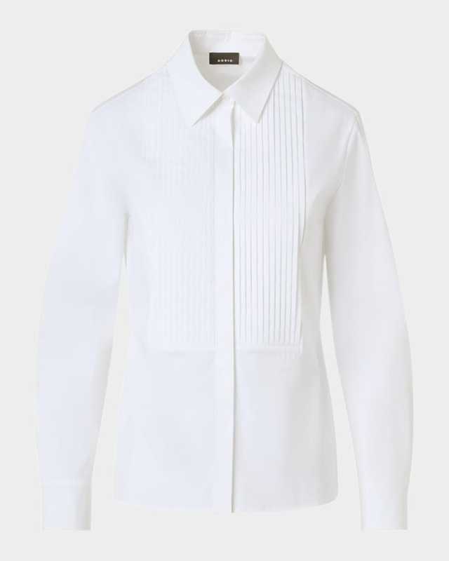 Pleated Bib-Front Shirt
